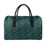 Purple Lavender Pattern Print Leather Duffle Bag