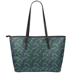 Purple Lavender Pattern Print Leather Tote Bag