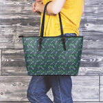 Purple Lavender Pattern Print Leather Tote Bag