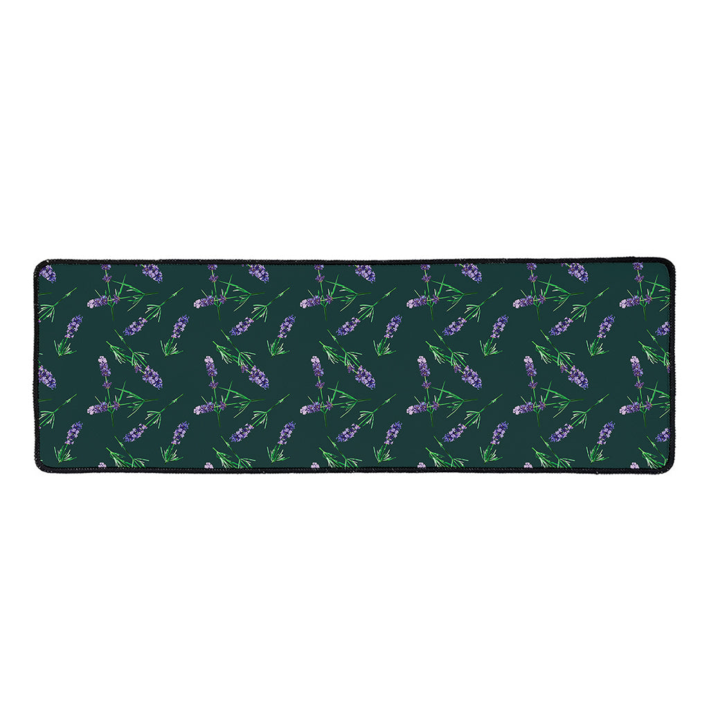 Purple Lavender Pattern Print Long Kitchen Mat