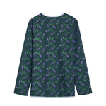 Purple Lavender Pattern Print Long Sleeve Short Coat