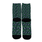 Purple Lavender Pattern Print Long Socks