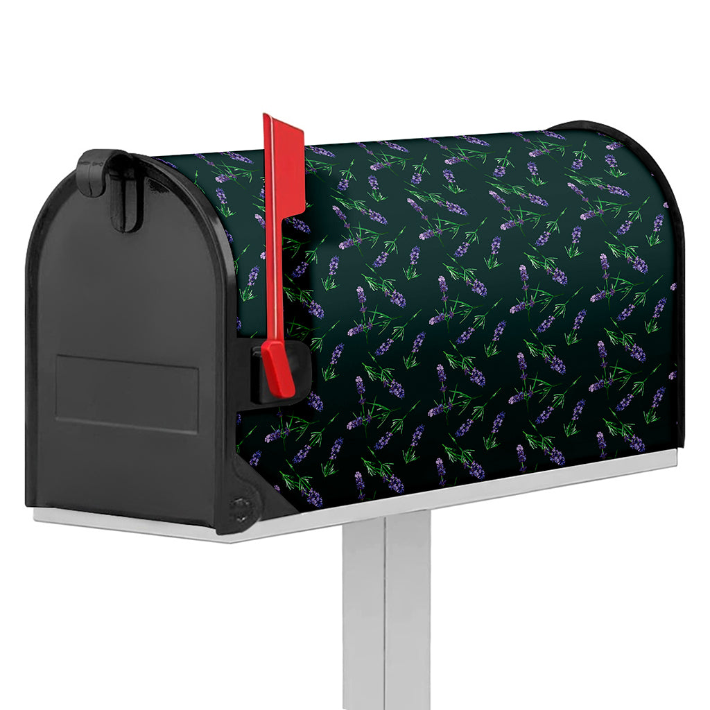Purple Lavender Pattern Print Mailbox Cover