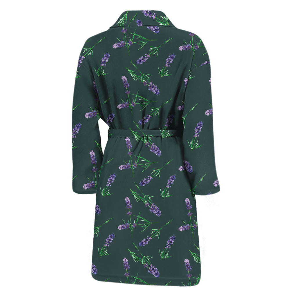 Purple Lavender Pattern Print Men's Bathrobe