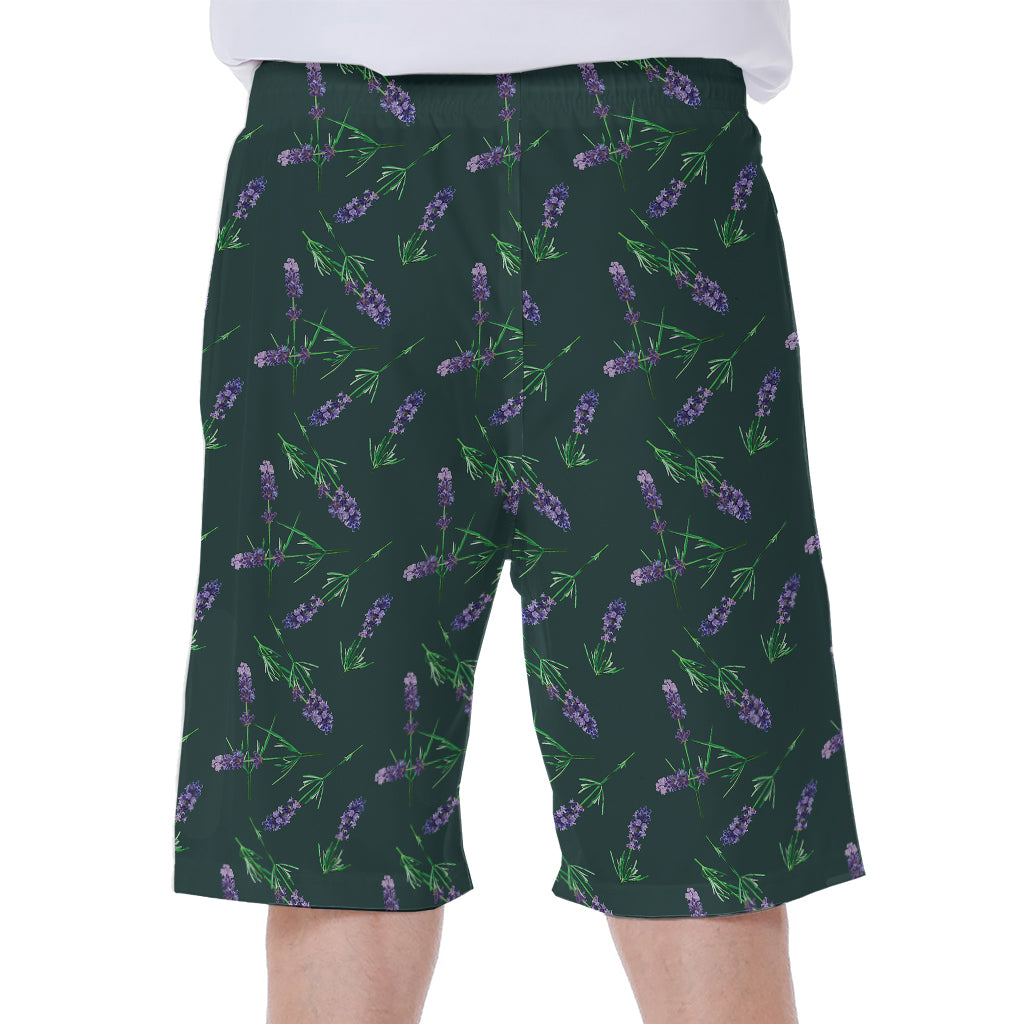 Purple Lavender Pattern Print Men's Beach Shorts