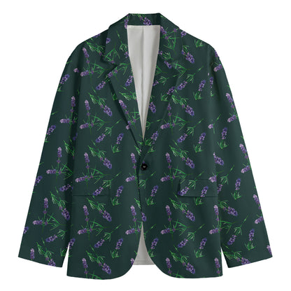Purple Lavender Pattern Print Men's Blazer