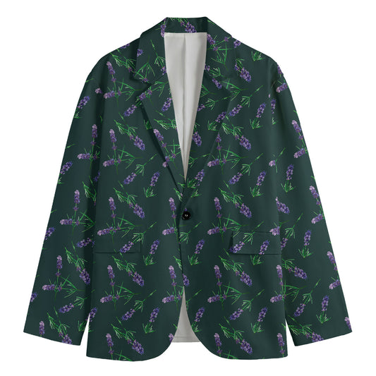 Purple Lavender Pattern Print Men's Blazer