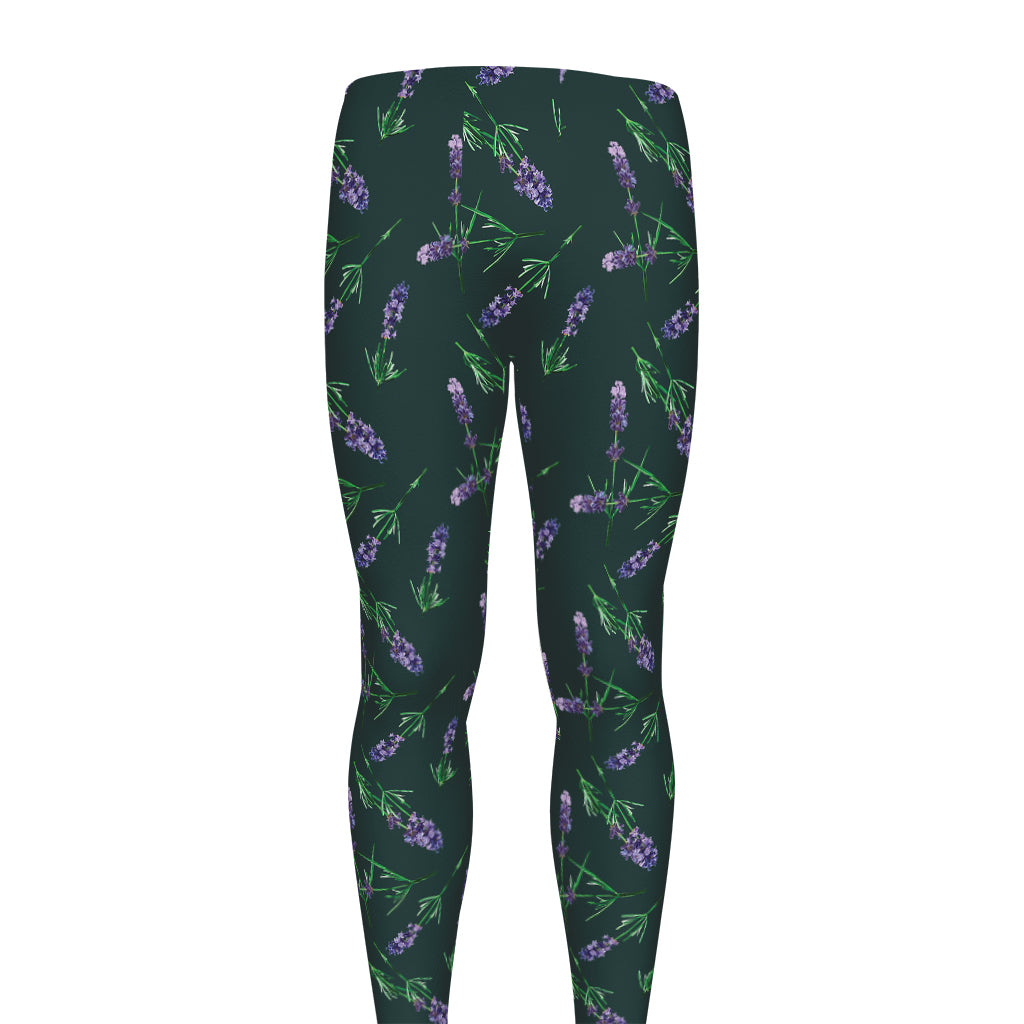 Purple Lavender Pattern Print Men's leggings