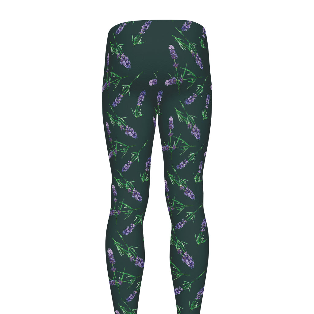 Purple Lavender Pattern Print Men's leggings