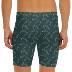 Purple Lavender Pattern Print Men's Long Boxer Briefs