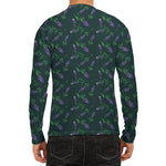 Purple Lavender Pattern Print Men's Long Sleeve Rash Guard