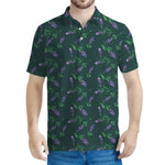 Purple Lavender Pattern Print Men's Polo Shirt