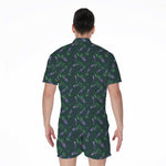 Purple Lavender Pattern Print Men's Rompers
