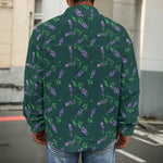 Purple Lavender Pattern Print Men's Shirt Jacket
