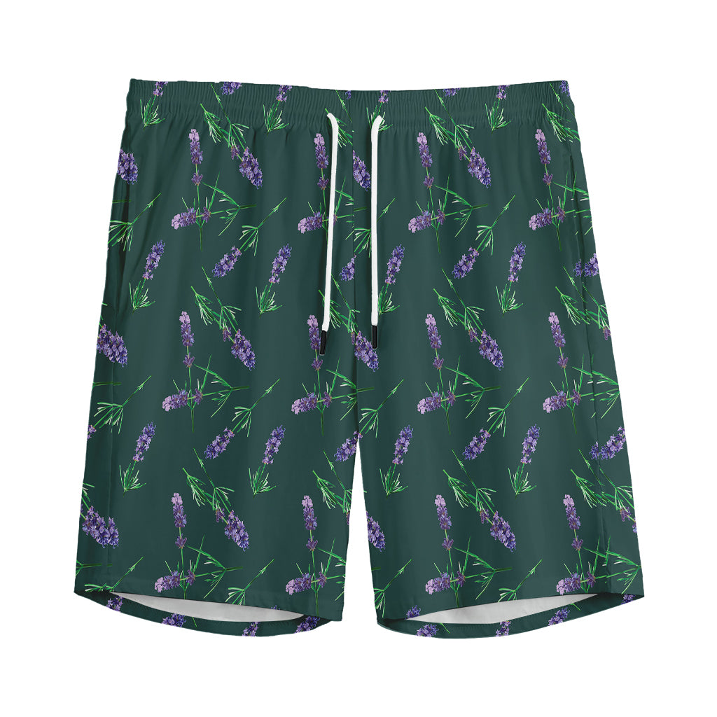 Purple Lavender Pattern Print Men's Sports Shorts
