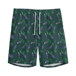 Purple Lavender Pattern Print Men's Sports Shorts