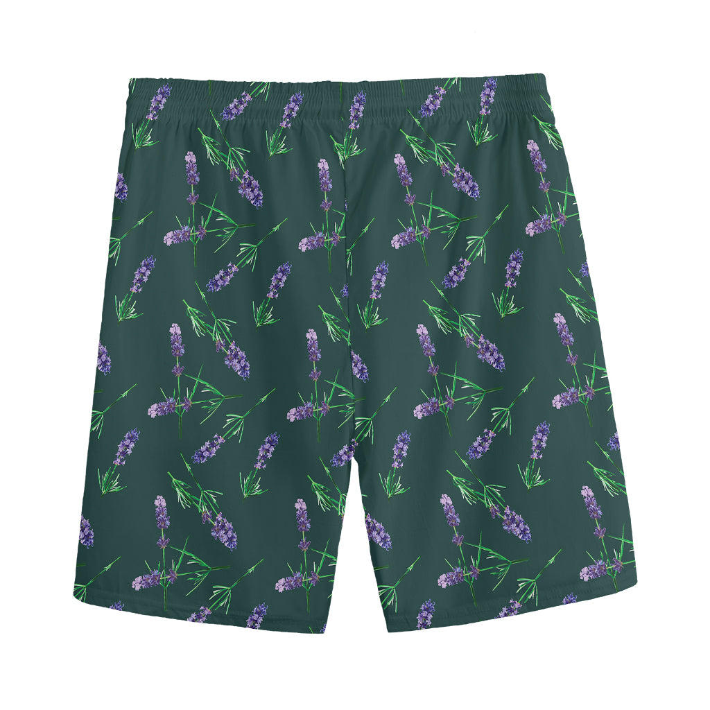 Purple Lavender Pattern Print Men's Sports Shorts