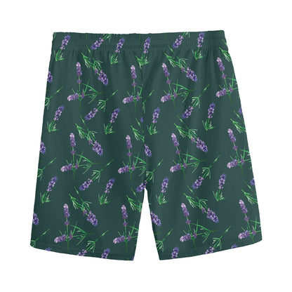 Purple Lavender Pattern Print Men's Sports Shorts