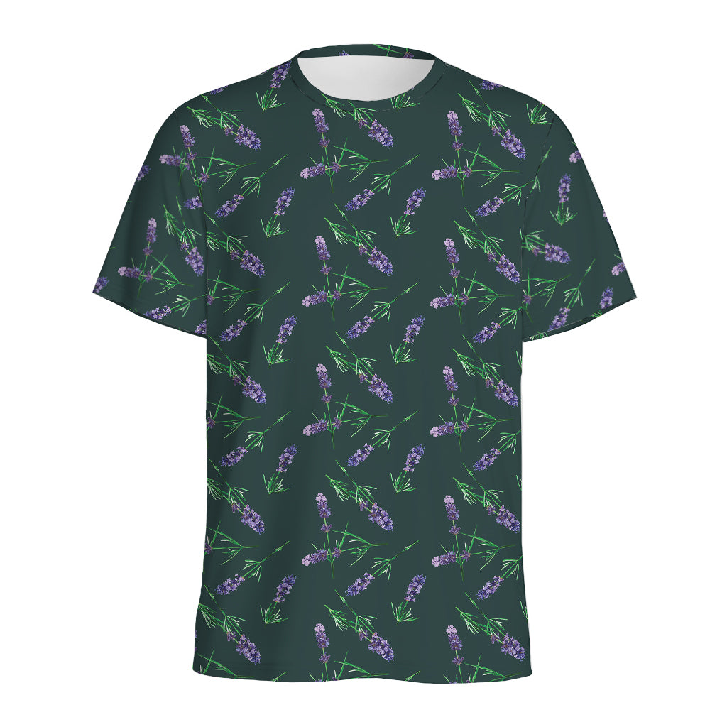 Purple Lavender Pattern Print Men's Sports T-Shirt