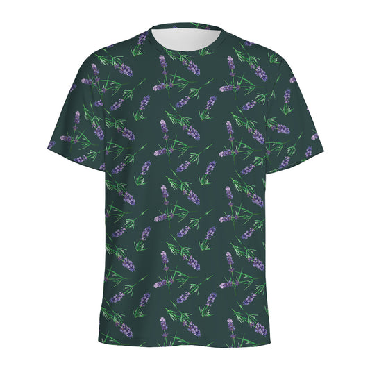 Purple Lavender Pattern Print Men's Sports T-Shirt