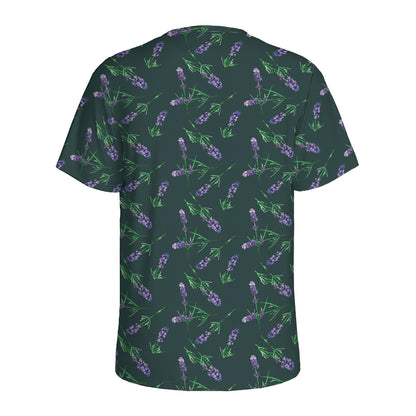 Purple Lavender Pattern Print Men's Sports T-Shirt