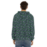 Purple Lavender Pattern Print Men's Velvet Pullover Hoodie