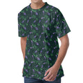 Purple Lavender Pattern Print Men's Velvet T-Shirt