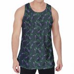 Purple Lavender Pattern Print Men's Velvet Tank Top