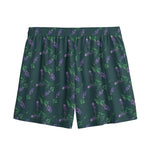Purple Lavender Pattern Print Mesh Shorts