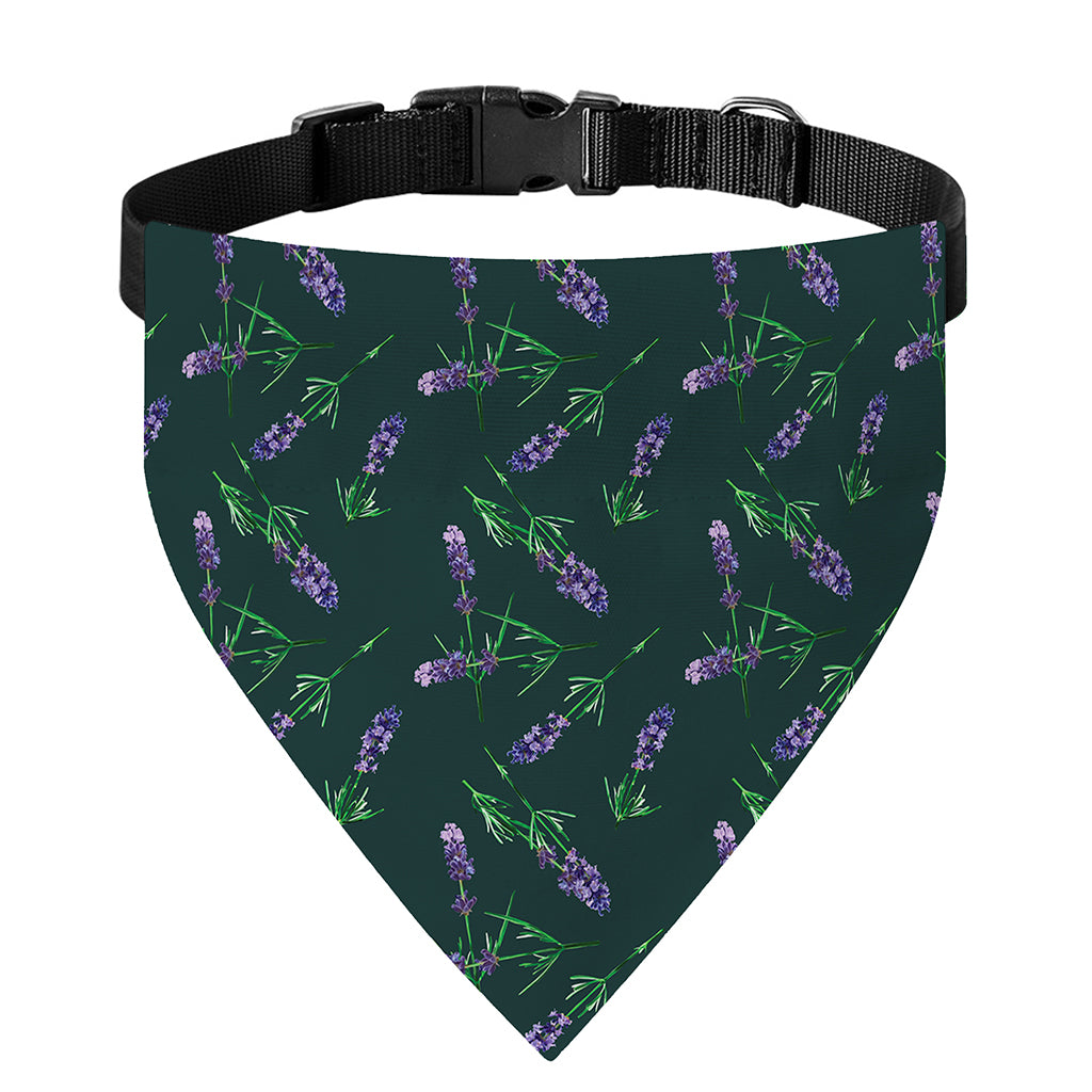 Purple Lavender Pattern Print Over The Collar Dog Bandana