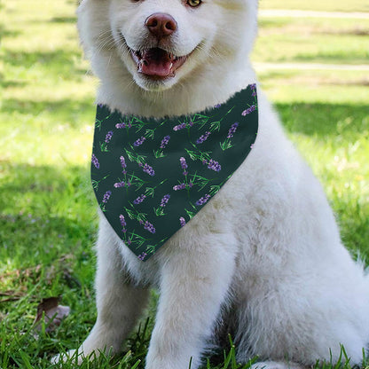 Purple Lavender Pattern Print Over The Collar Dog Bandana