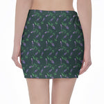Purple Lavender Pattern Print Pencil Mini Skirt