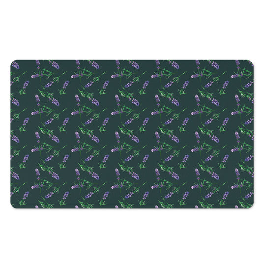 Purple Lavender Pattern Print Polyester Doormat