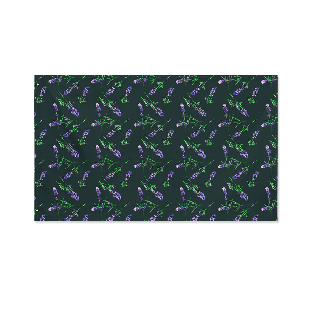 Purple Lavender Pattern Print Polyester Flag