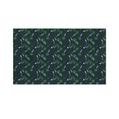 Purple Lavender Pattern Print Polyester Flag