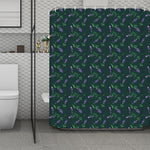 Purple Lavender Pattern Print Polyester Shower Curtain