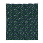 Purple Lavender Pattern Print Polyester Shower Curtain