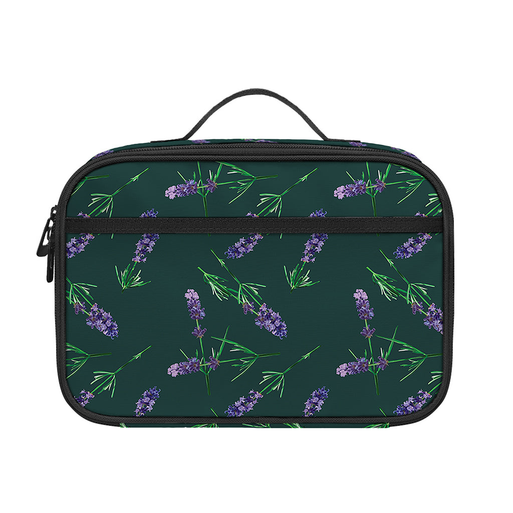 Purple Lavender Pattern Print Portable Lunch Bag