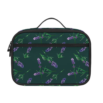 Purple Lavender Pattern Print Portable Lunch Bag