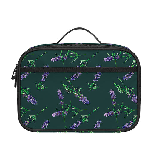 Purple Lavender Pattern Print Portable Lunch Bag