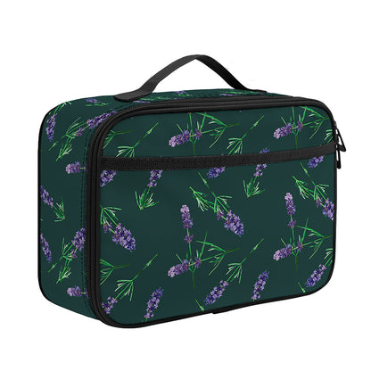 Purple Lavender Pattern Print Portable Lunch Bag