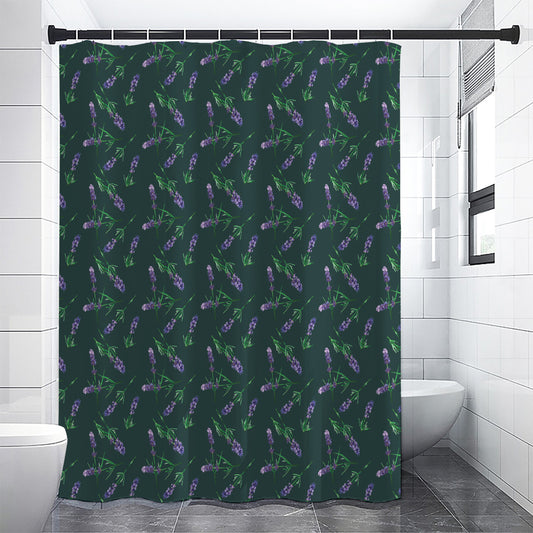 Purple Lavender Pattern Print Premium Shower Curtain