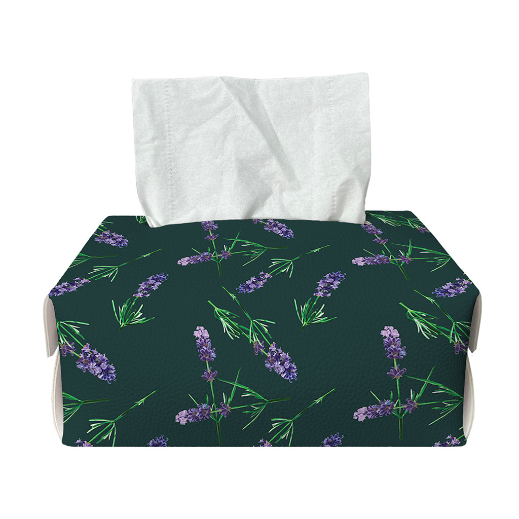 Purple Lavender Pattern Print Rectangle Tissue Box Cover