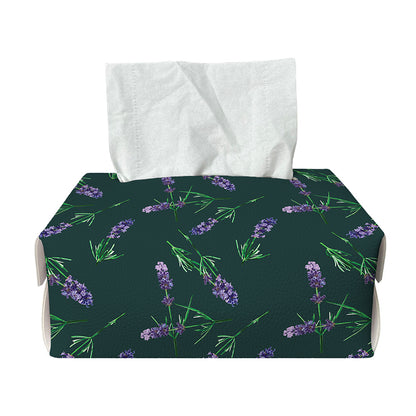 Purple Lavender Pattern Print Rectangle Tissue Box Cover