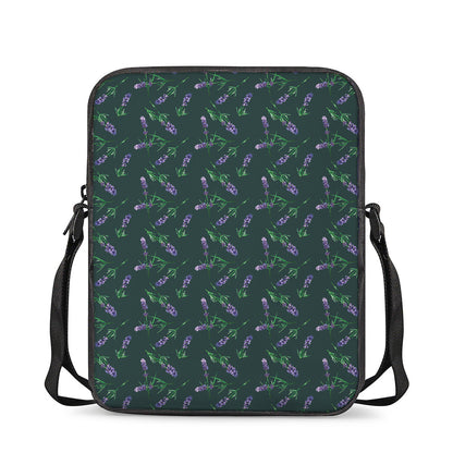 Purple Lavender Pattern Print Rectangular Crossbody Bag