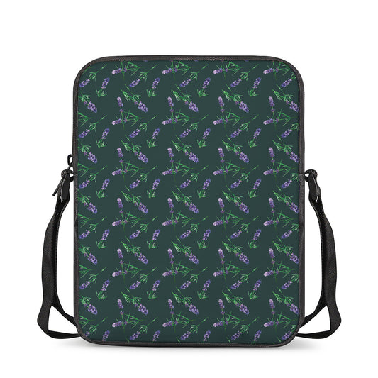 Purple Lavender Pattern Print Rectangular Crossbody Bag