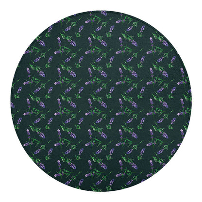 Purple Lavender Pattern Print Round Blanket