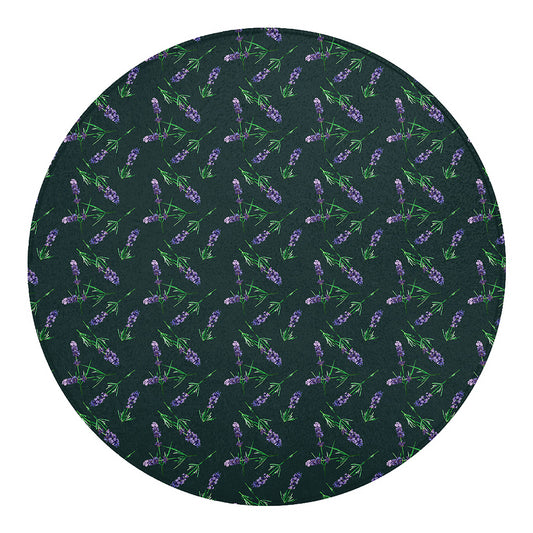 Purple Lavender Pattern Print Round Blanket