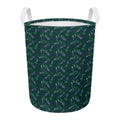 Purple Lavender Pattern Print Round Laundry Basket