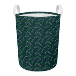Purple Lavender Pattern Print Round Laundry Basket